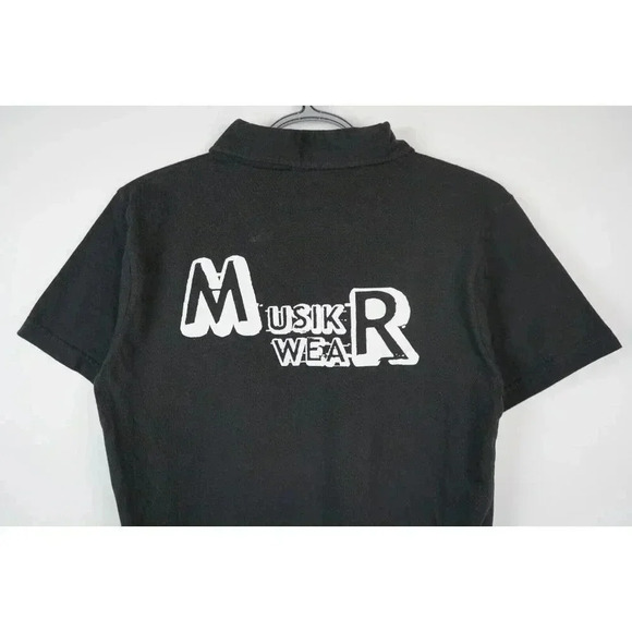 Y2K Polo Tshirt Men's Small Black/Gold Citywear #594 - Picture 5 of 10